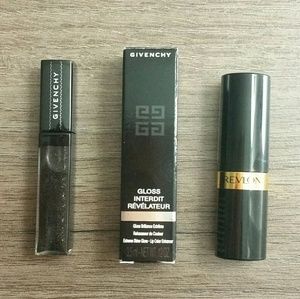 Givenchy lip gloss and Revlon lipstick